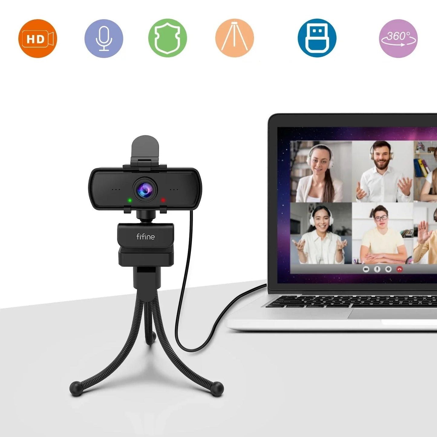 Webcam With Microphone and Tripod